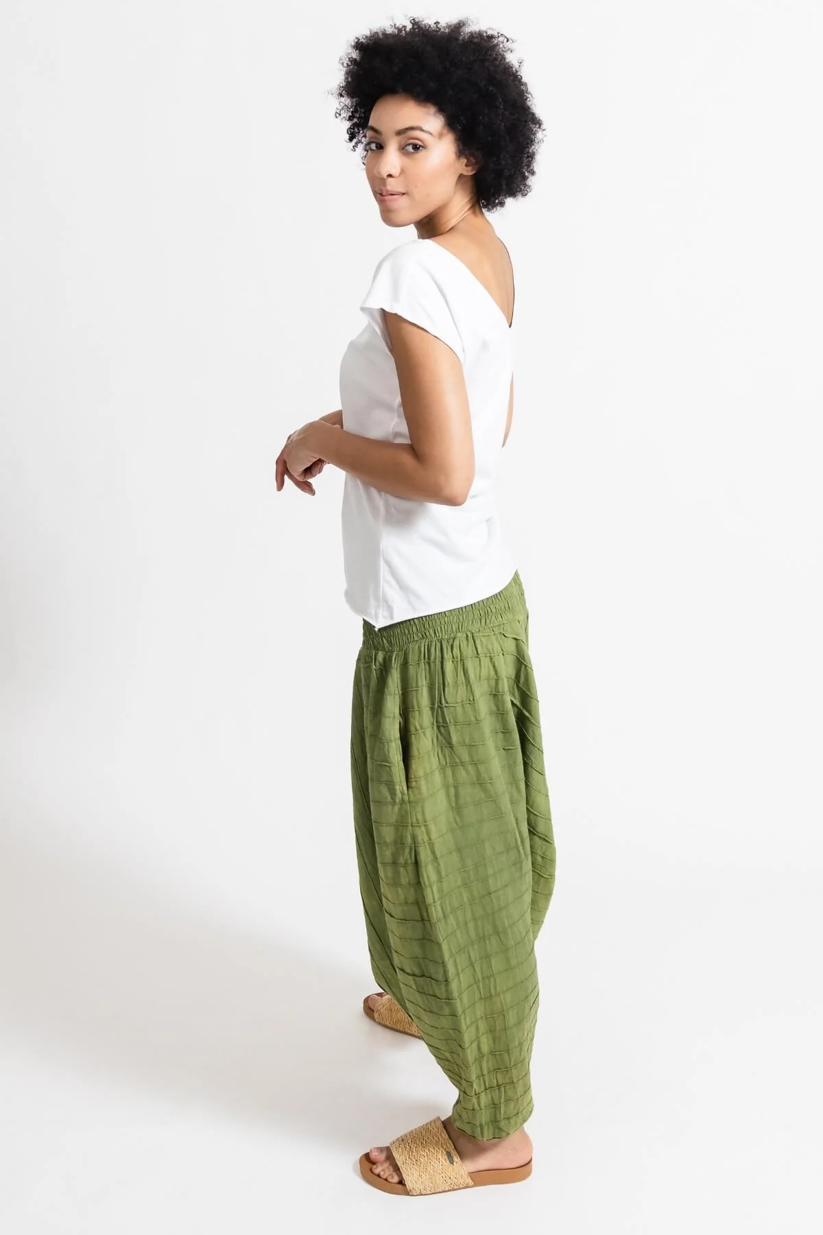 Low Crotch Pants - Pintuck - Image 4