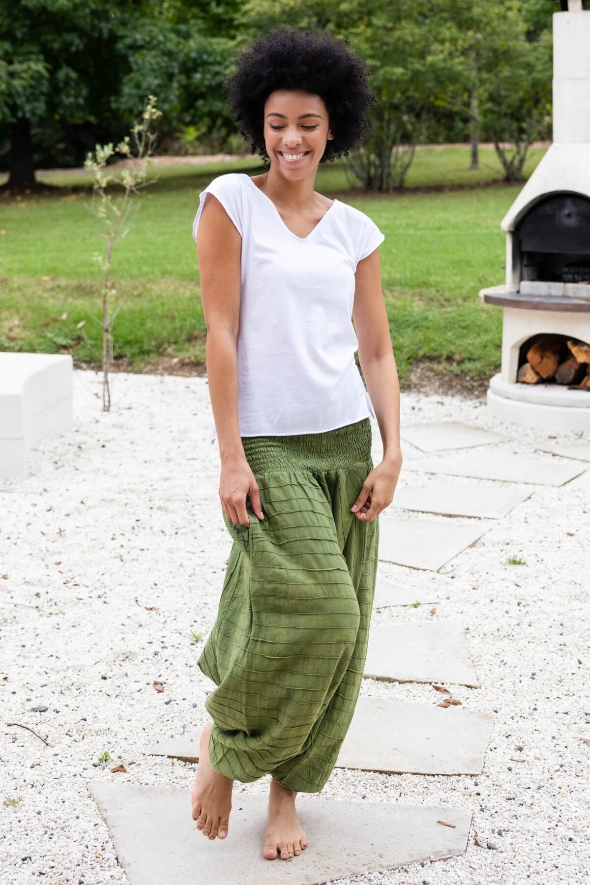 Low Crotch Pants - Pintuck - Image 5
