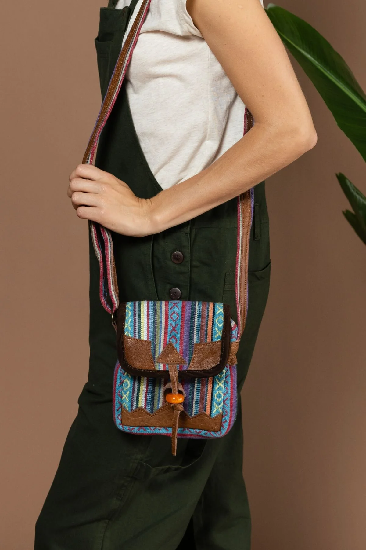Buffalo Leather & Cotton Bag - Léon