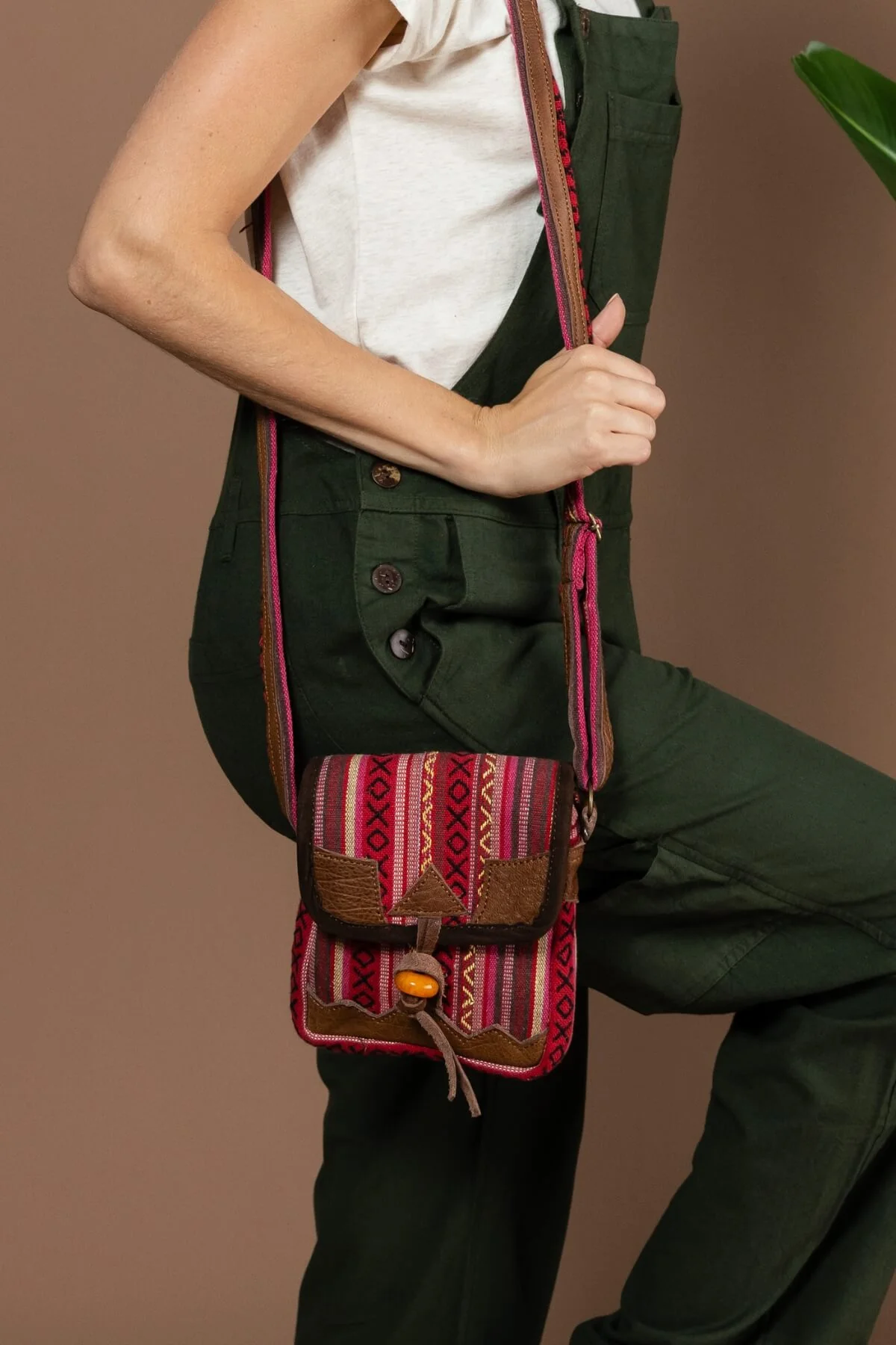 Buffalo Leather & Cotton Bag - Lilia - Image 2