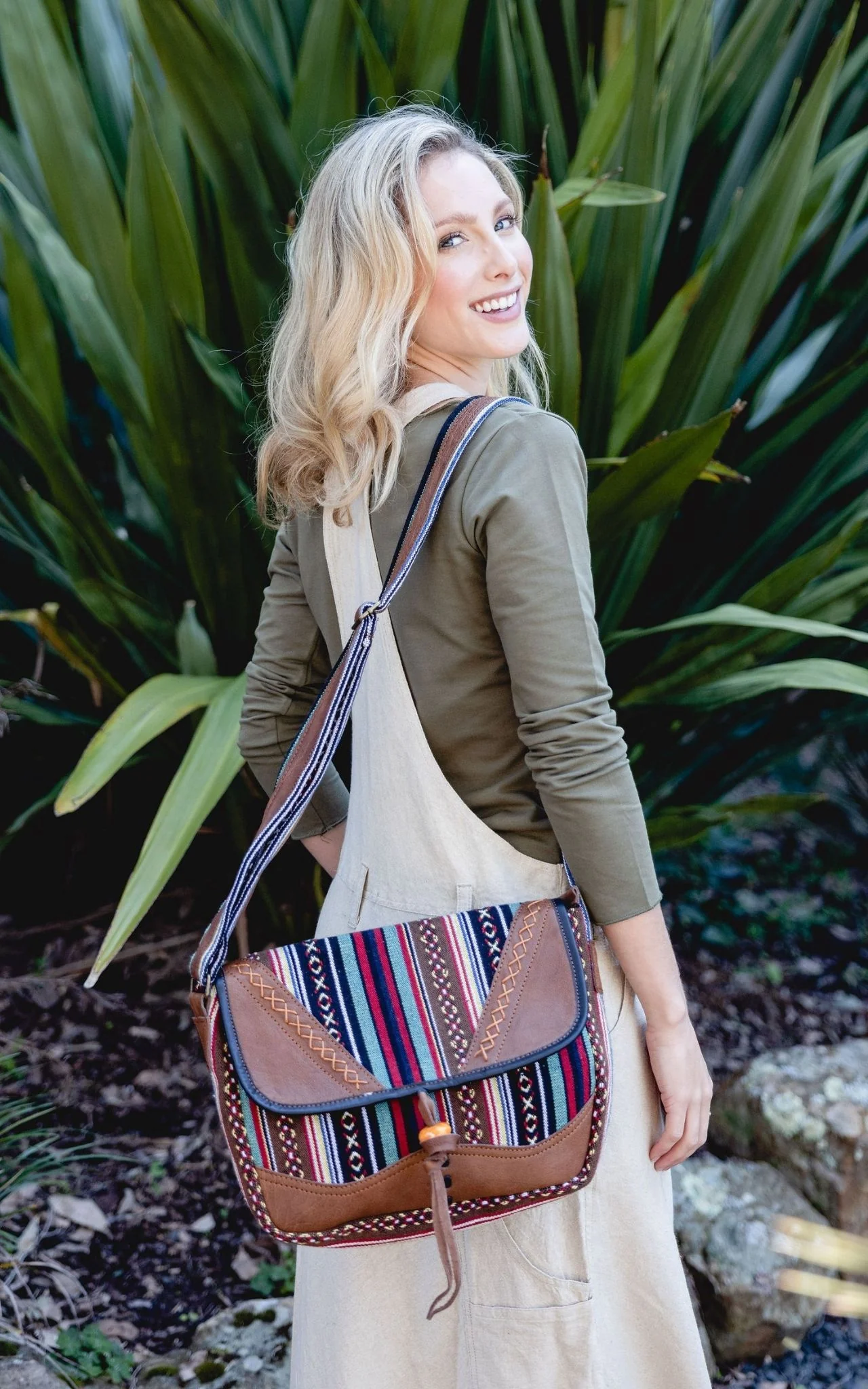 Buffalo Leather & Cotton Bag - Logona - Image 2