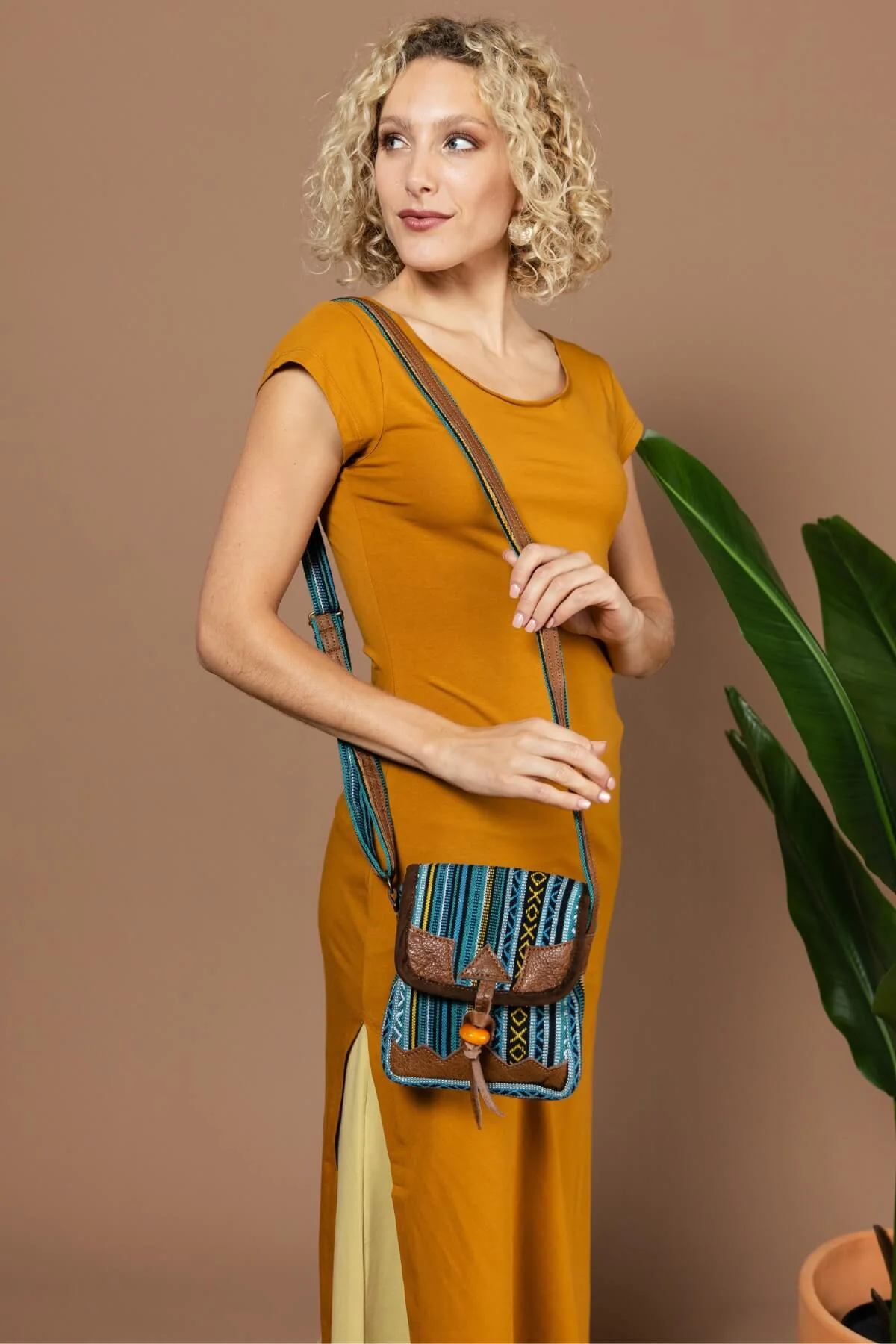 Buffalo Leather & Cotton Bag - La Rochelle - Image 2