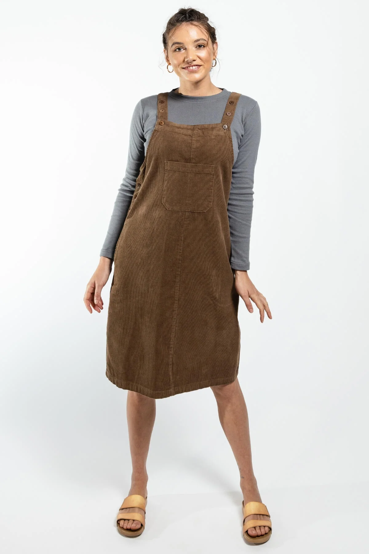Corduroy Pinafore - Peanut - Image 7