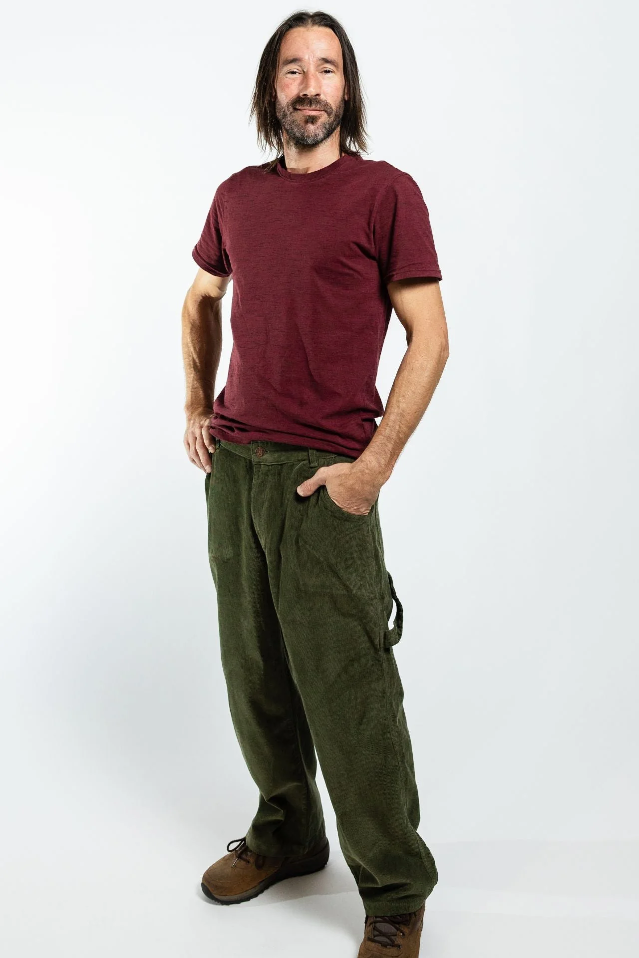 Corduroy Trousers - Khaki - Image 3