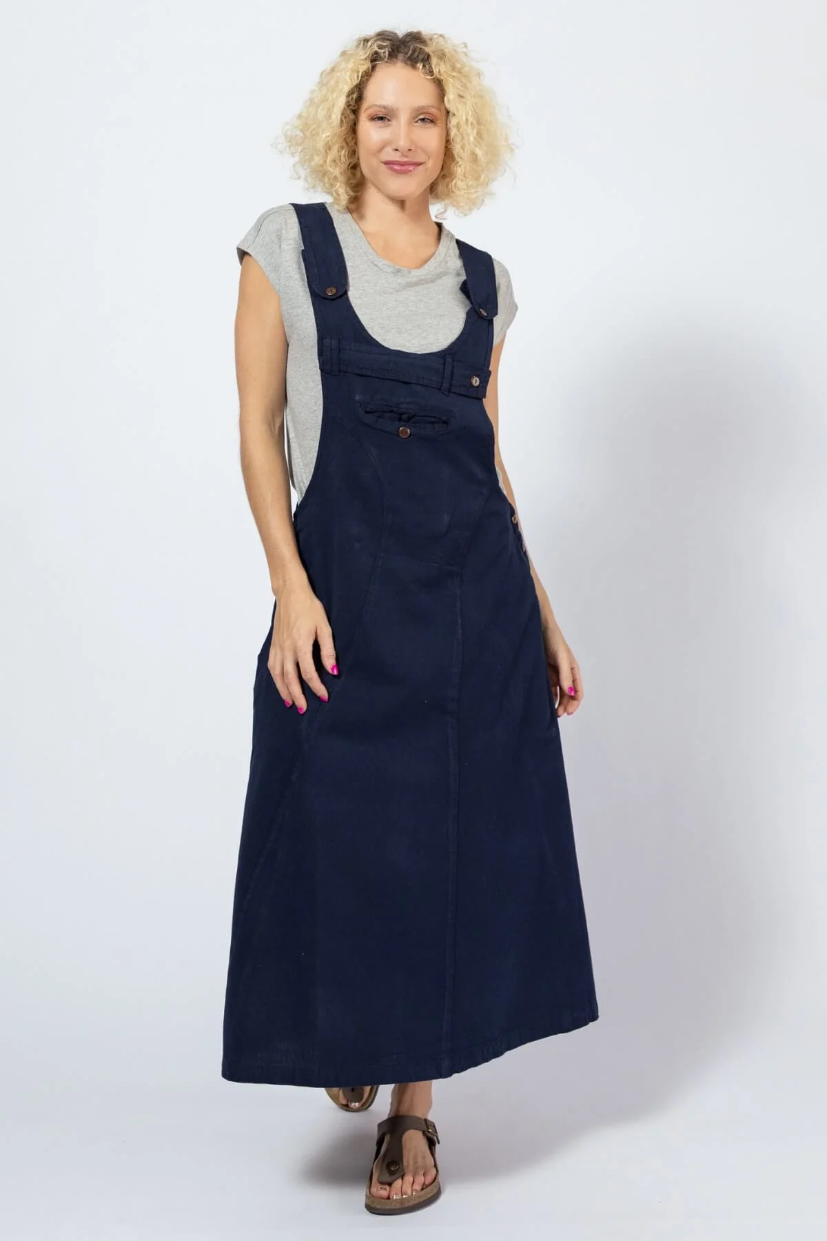 Dungaree Dress - Midnight Blue - Image 4