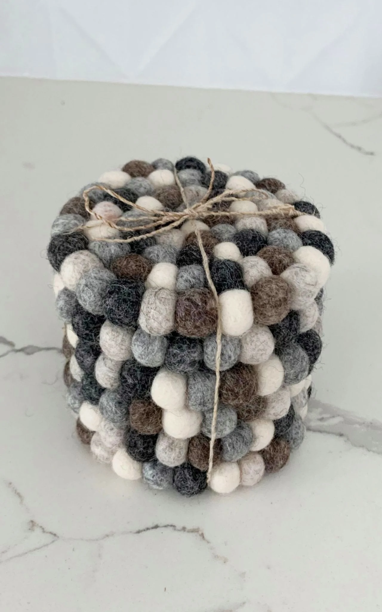 Felt Ball Coasters - Neutrals - Image 3