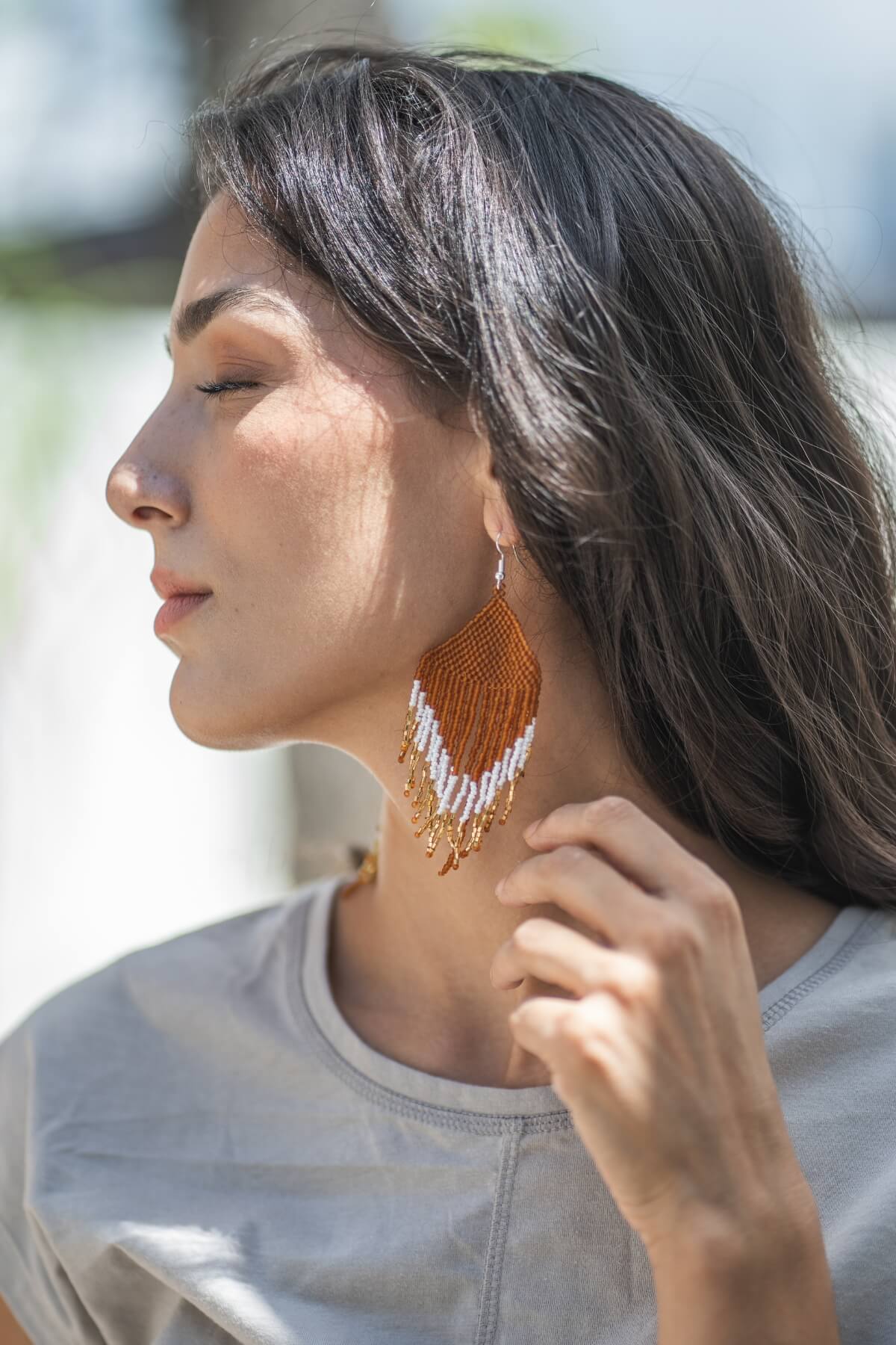 Beaded Earrings - Egyptian Gold - Image 7
