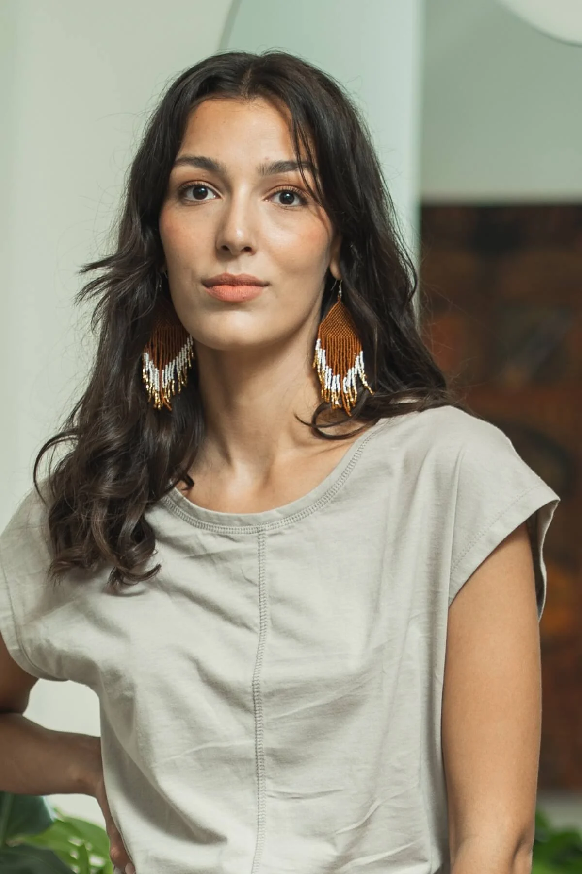 Beaded Earrings - Egyptian Gold - Image 8