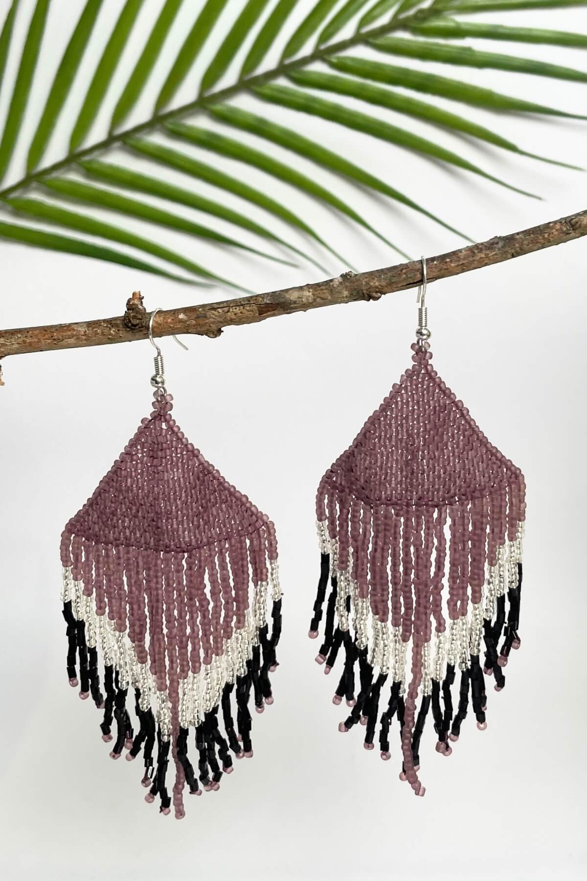 Beaded Earrings - French Lavender