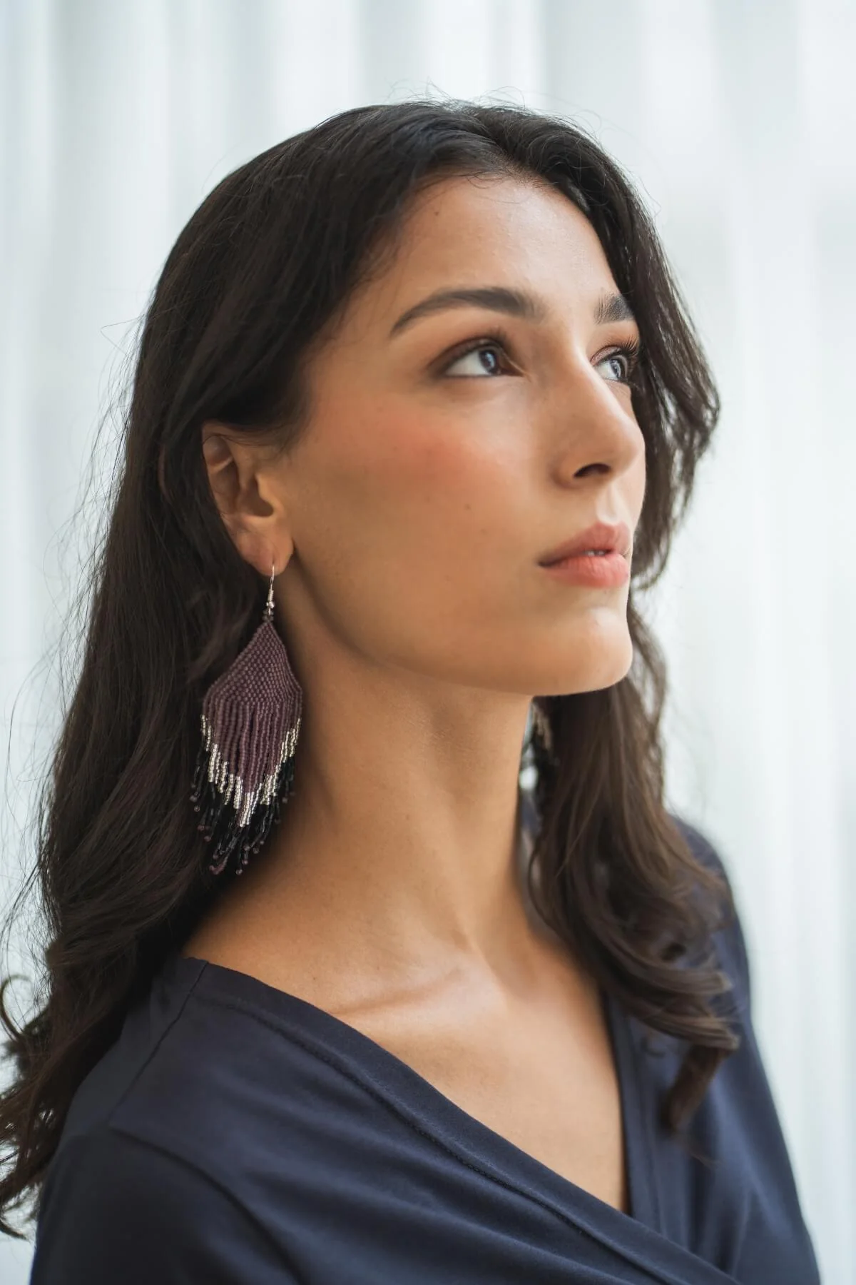 Beaded Earrings - French Lavender - Image 5