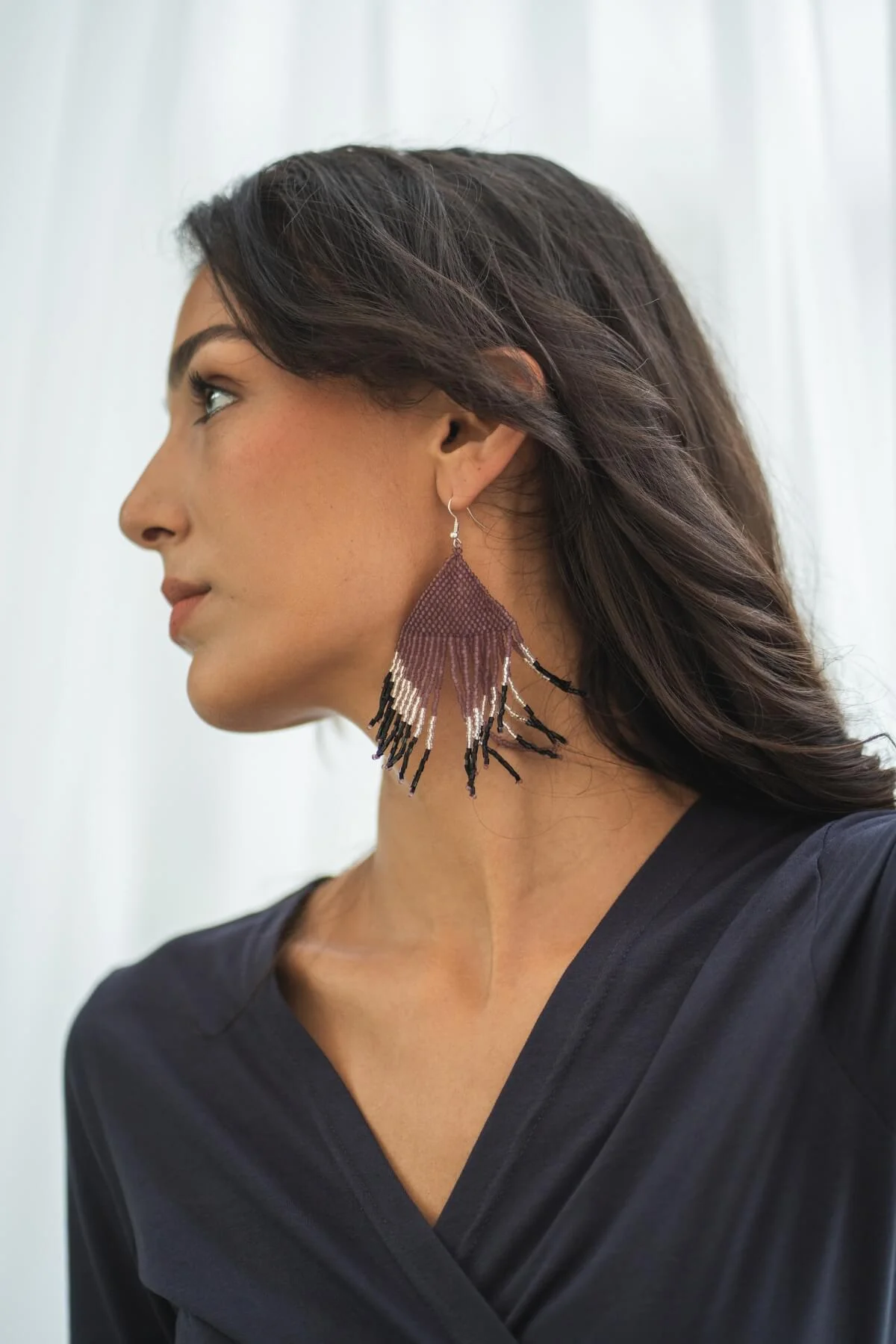 Beaded Earrings - French Lavender - Image 7