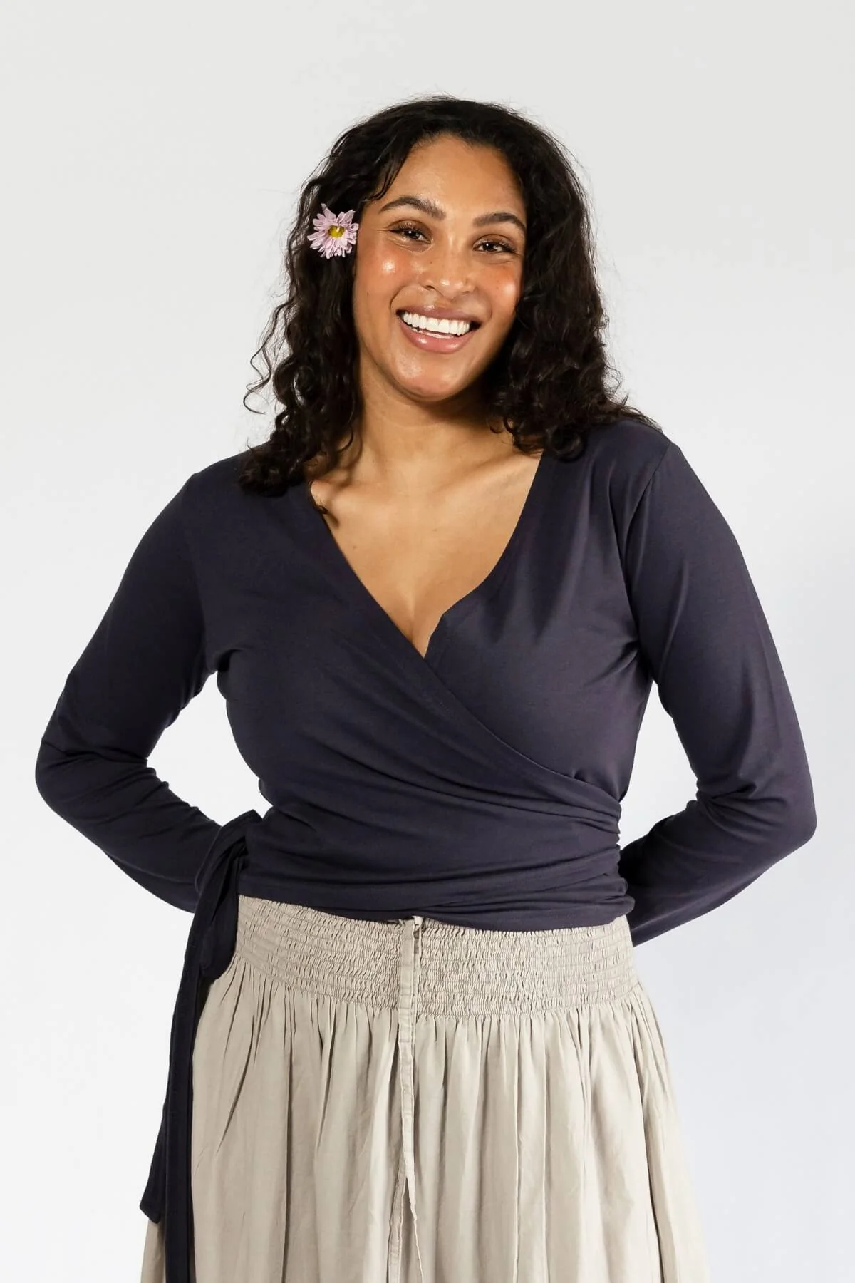 Organic Wrap Top - Long Sleeve - Image 3