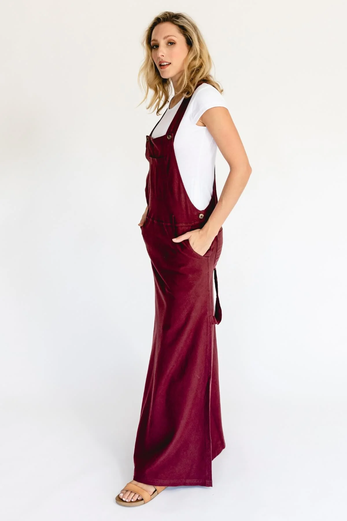 Overall Maxi Dress - Berry - Image 4