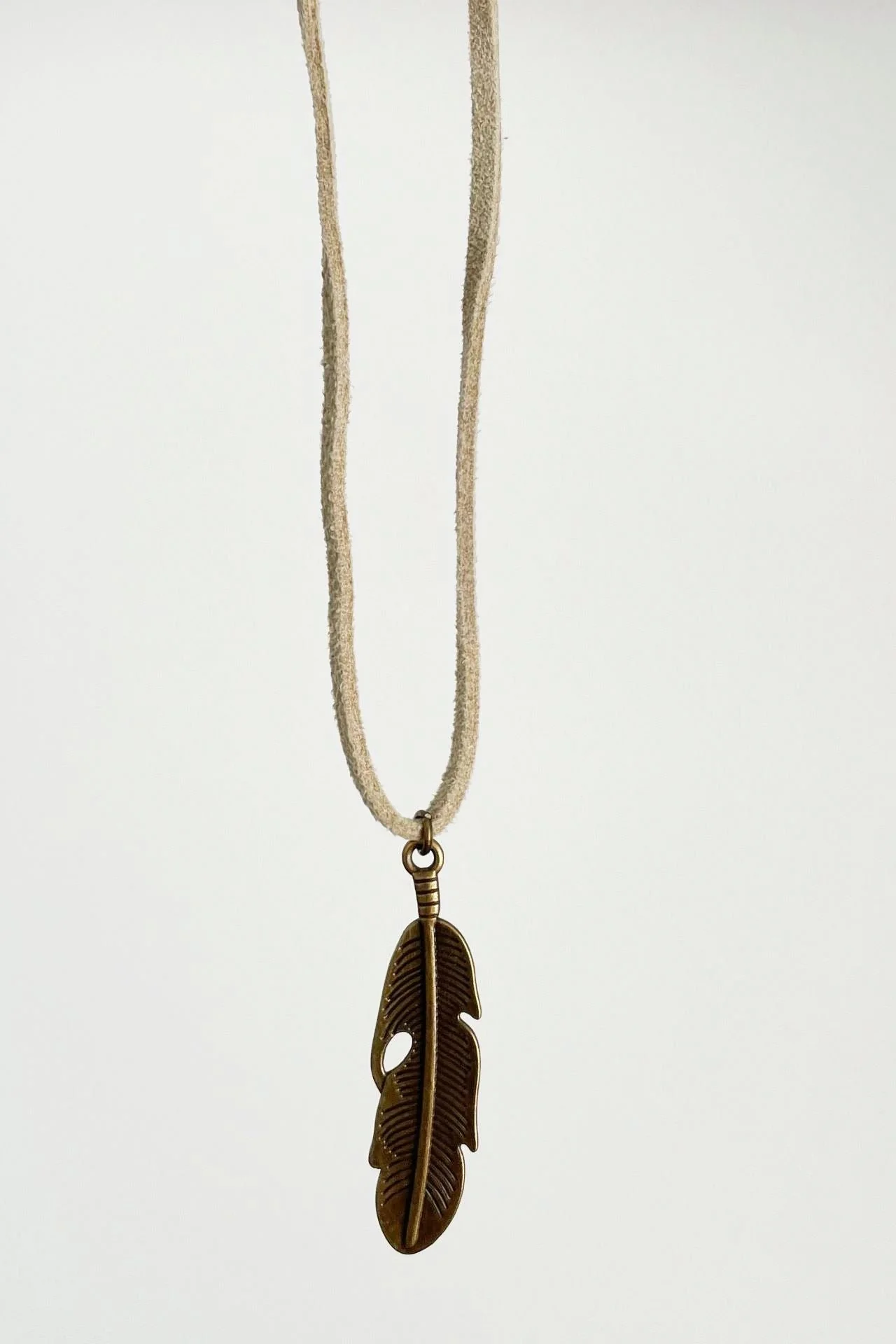 Suede Necklace - Feather