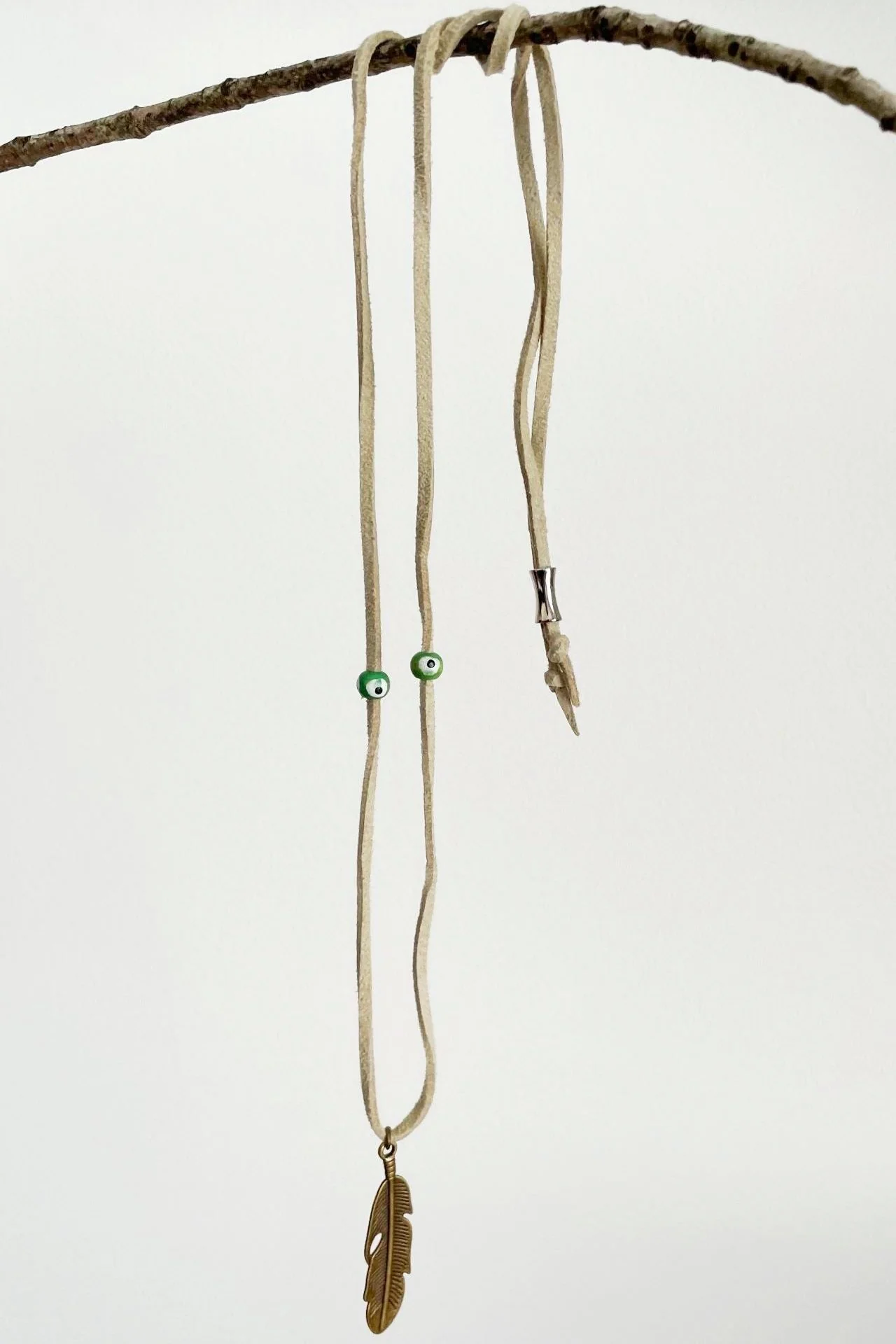 Suede Necklace - Feather - Image 3